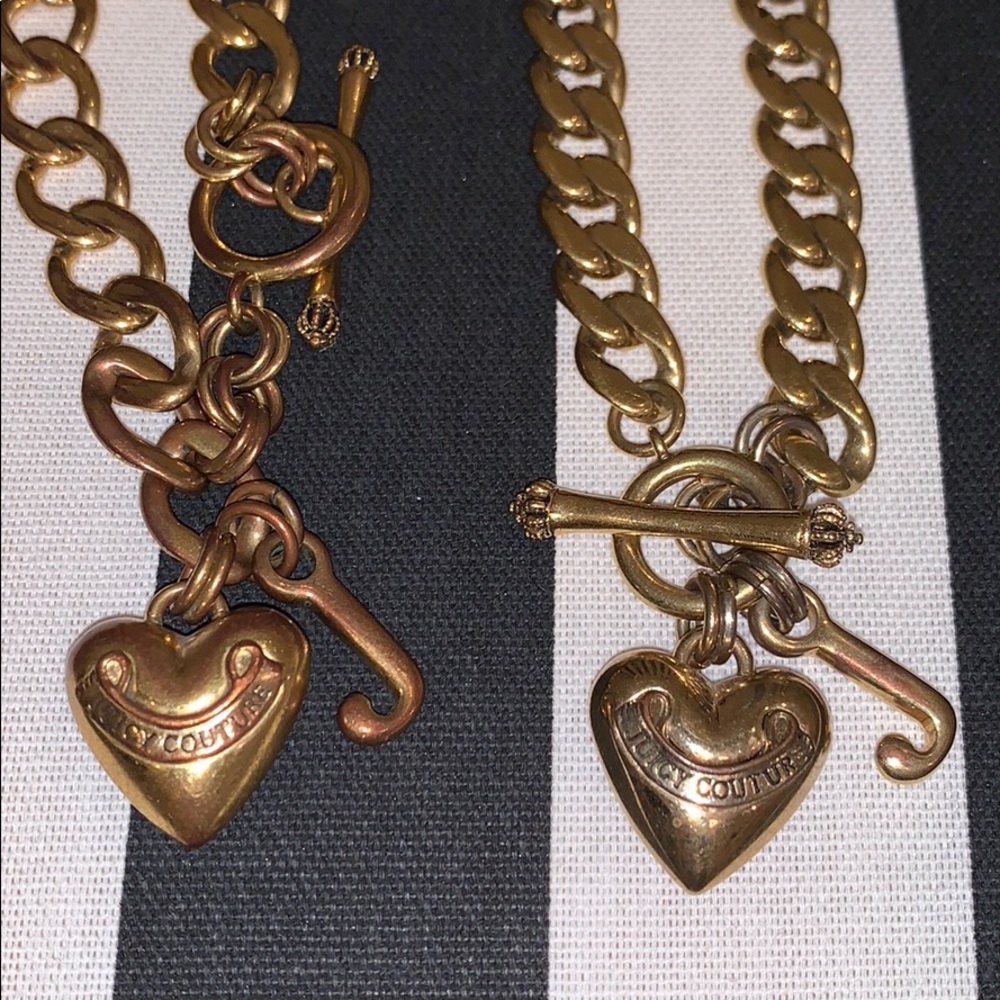 Juicy Couture banner heart necklace and bracelet